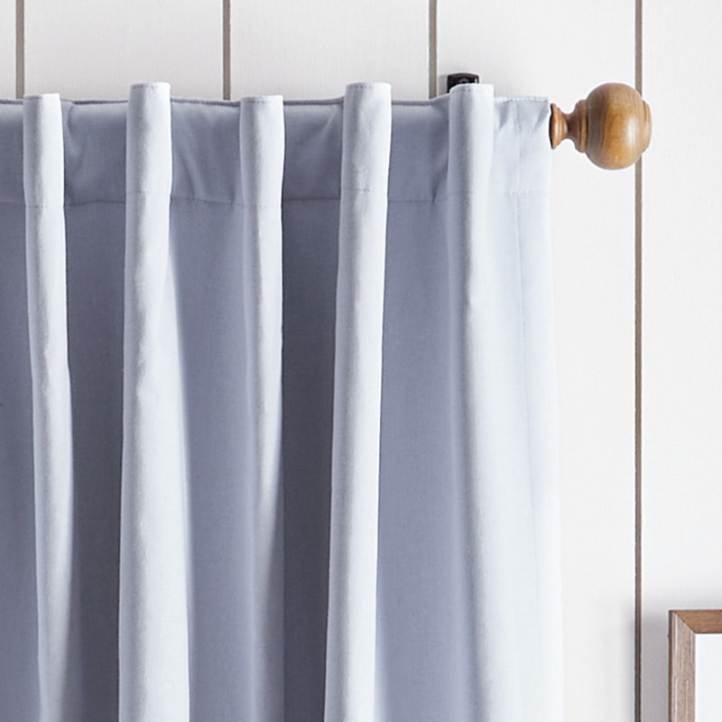 Gray Cotton Linen Blackout Rod Pocket Curtain Panels, 84"