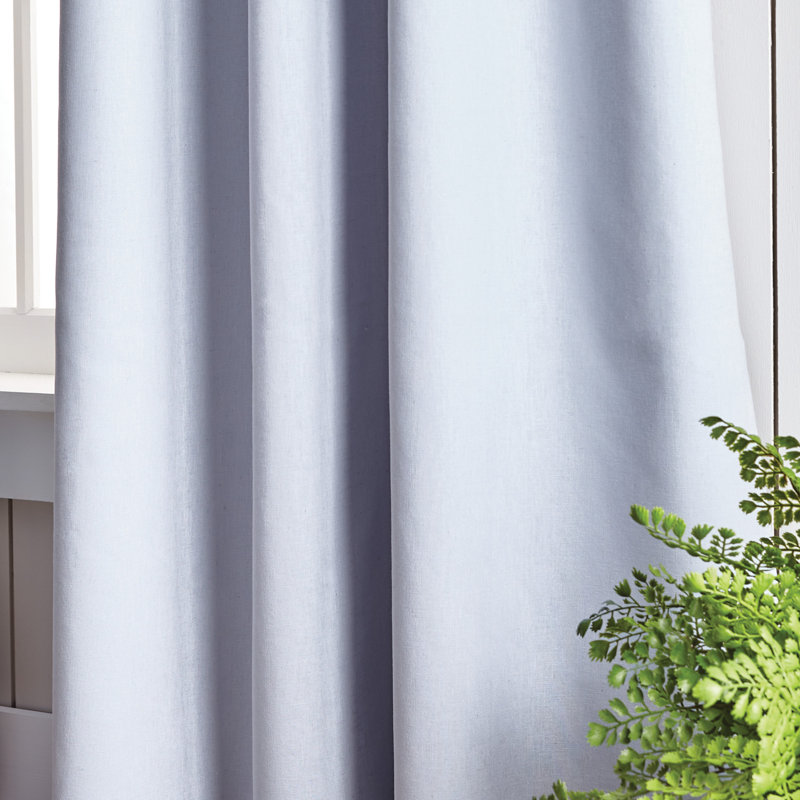 Gray Cotton Linen Blackout Rod Pocket Curtain Panels, 84"