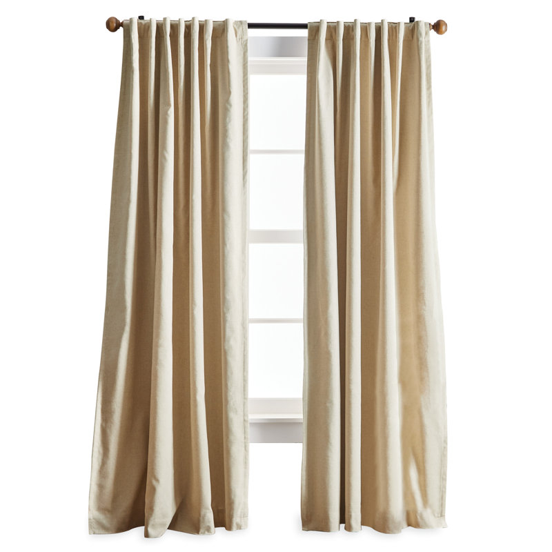 Lido Linen Blackout Rod Pocket Back Tab Curtain Panels, 84" Pair