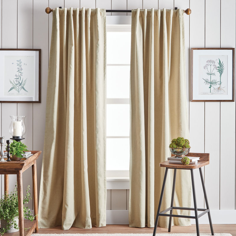 Lido Linen Blackout Rod Pocket Back Tab Curtain Panels, 84" Pair