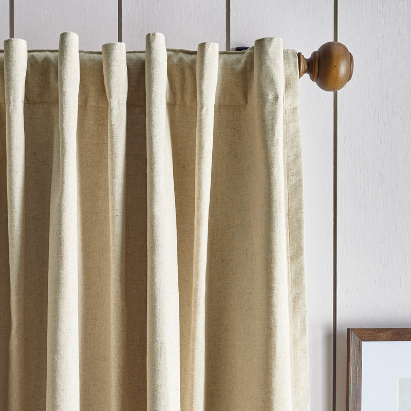 Lido Linen Blackout Rod Pocket Back Tab Curtain Panels, 84" Pair