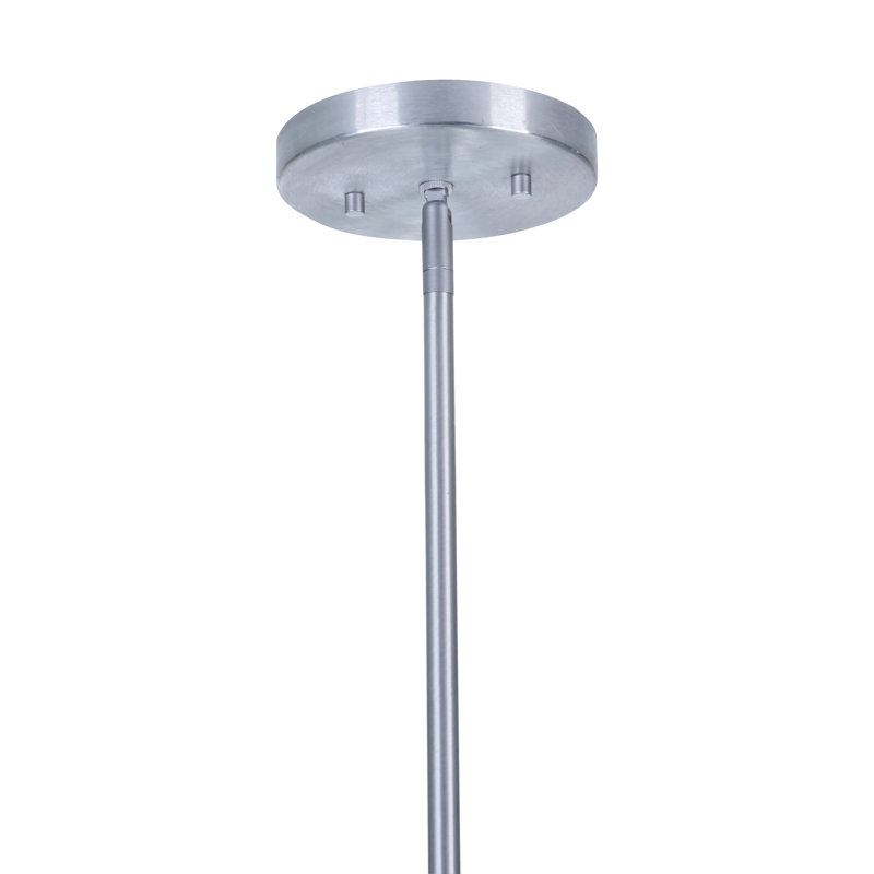 Perimeter Satin Aluminum 1-Light Outdoor Pendant with Clear Seeded Glass