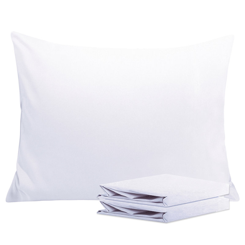 White Microfiber Standard Pillowcase Set with Envelope Closure
