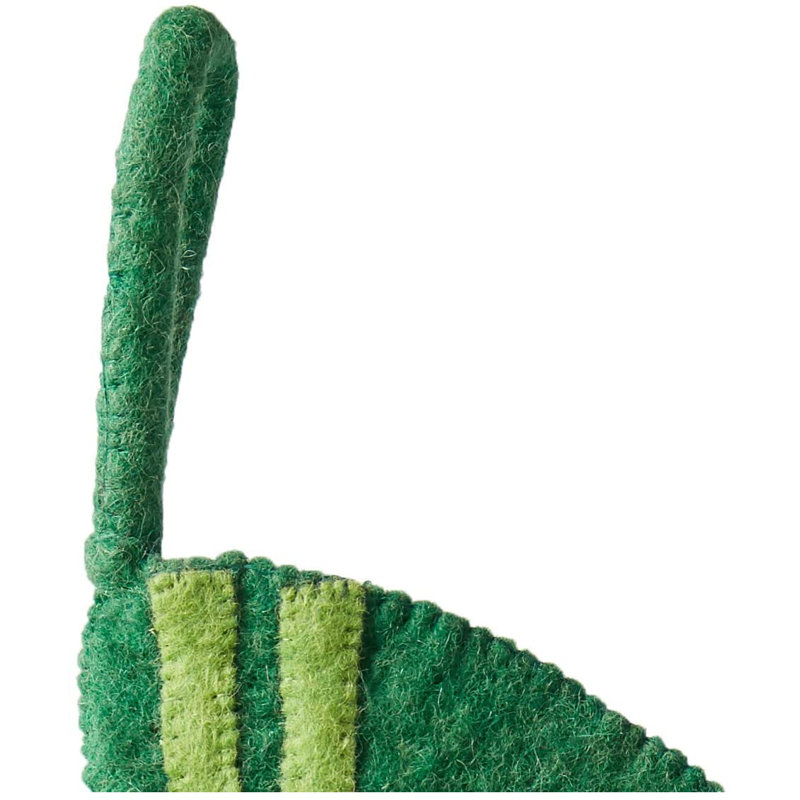 Hand-Felted Green Wool Race Car Christmas Stocking