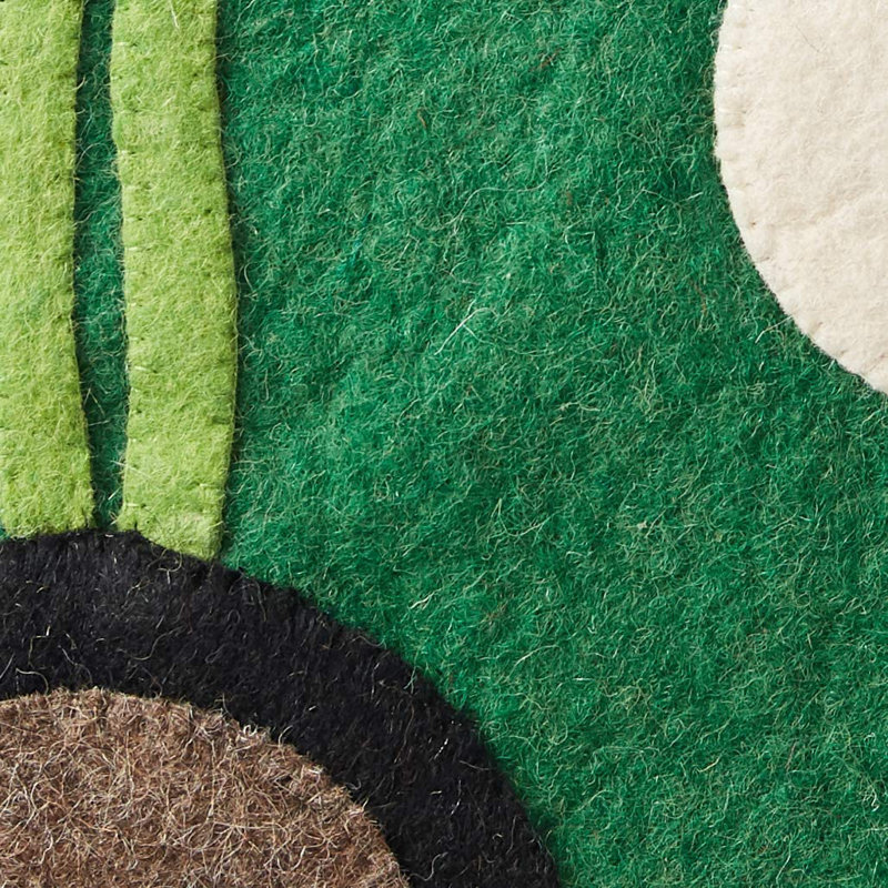 Hand-Felted Green Wool Race Car Christmas Stocking