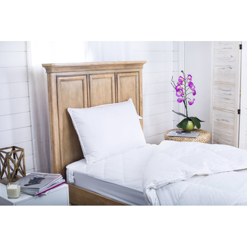 Standard White Goose Down and Feather Blend Pillow