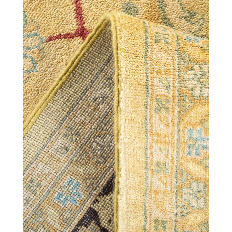 Hand-Knotted Multicolor Wool Floral 9' x 12' Area Rug