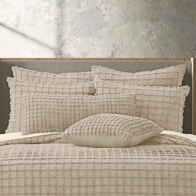 Linen Cotton Euro Sham with Candlewick Tufting