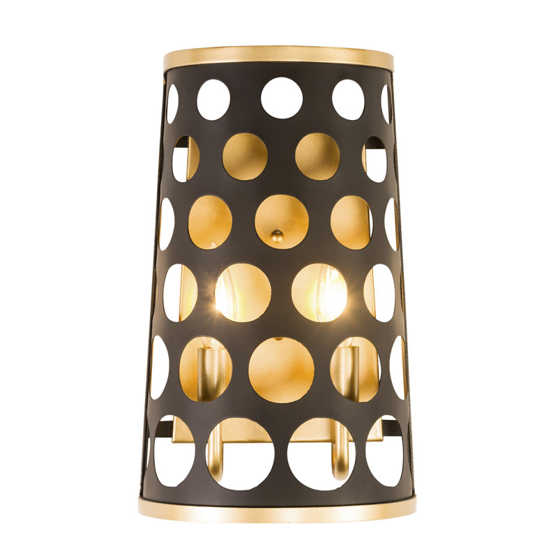 Bailey Dimmable Art Deco Black and Gold Wall Sconce