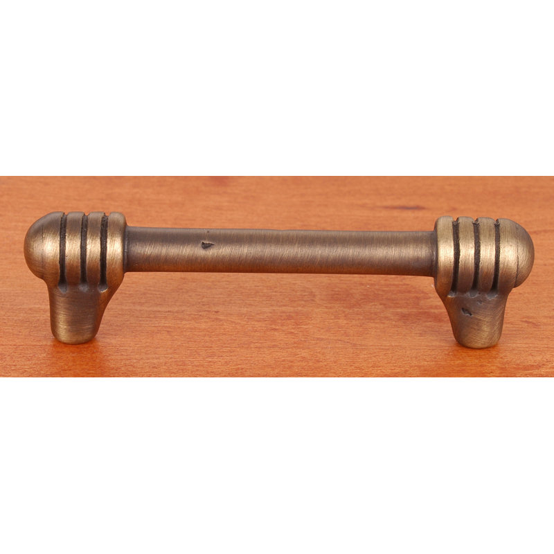 Antique Brass Distressed Metal Bar Pull with Mounting Hardware
