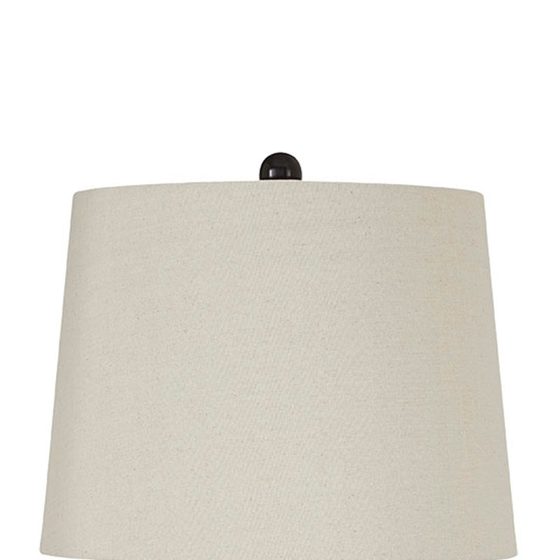 Set of 2 Bronze Metal Table Lamps with Fabric Shades
