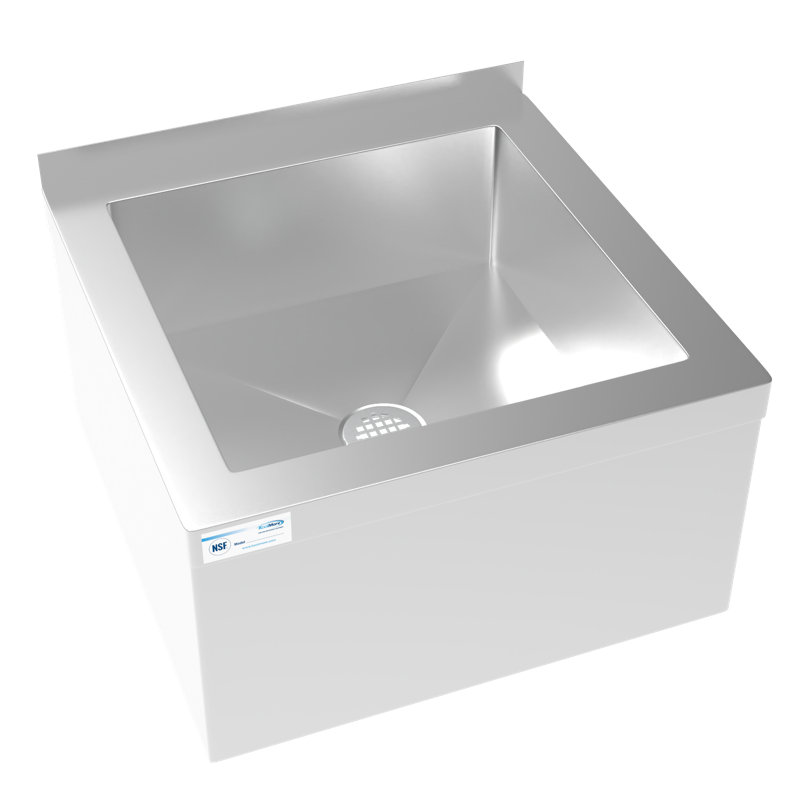 Stainless Steel 24" Utility Mop Sink with Wall Mount