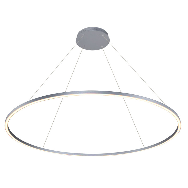 Tania Sleek Circular Adjustable LED Chandelier in Satin Silver