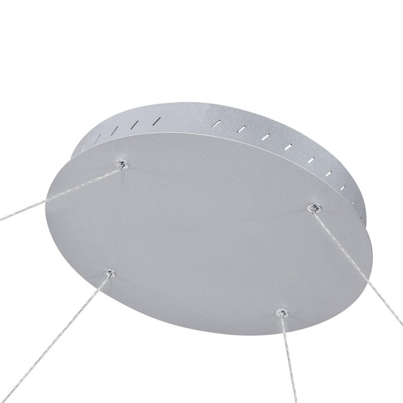 Tania Silver 72" Adjustable LED Ring Chandelier