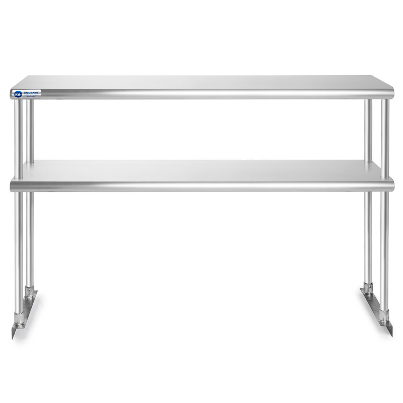 48" Long Stainless Steel Commercial Prep Station with Double Overshelf