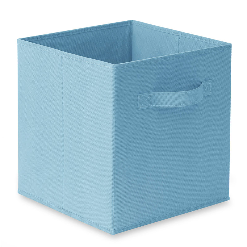 Baby Blue Collapsible Fabric Cube Storage Bins, Set of 6