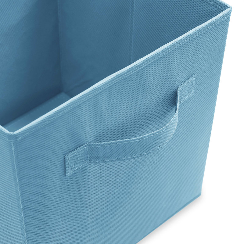 Baby Blue Collapsible Fabric Cube Storage Bins, Set of 6