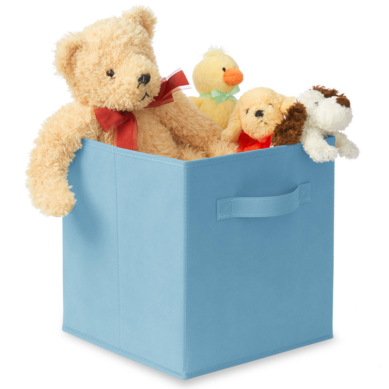 Baby Blue Collapsible Fabric Cube Storage Bins, Set of 6