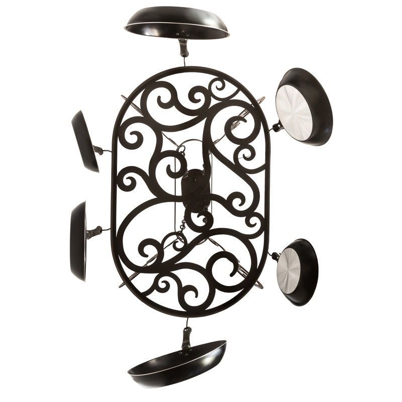Oil Rubbed Bronze 38" Hanging Pot Rack with Black Finish