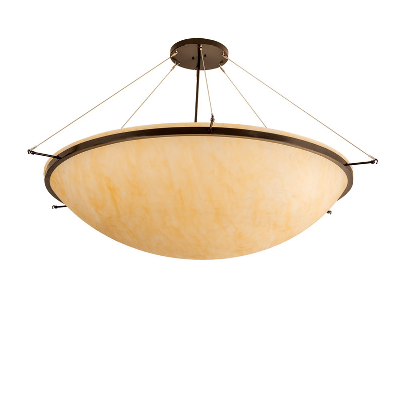 Elegant Timeless Bronze 8-Light LED Pendant with Beige Acrylic Shade