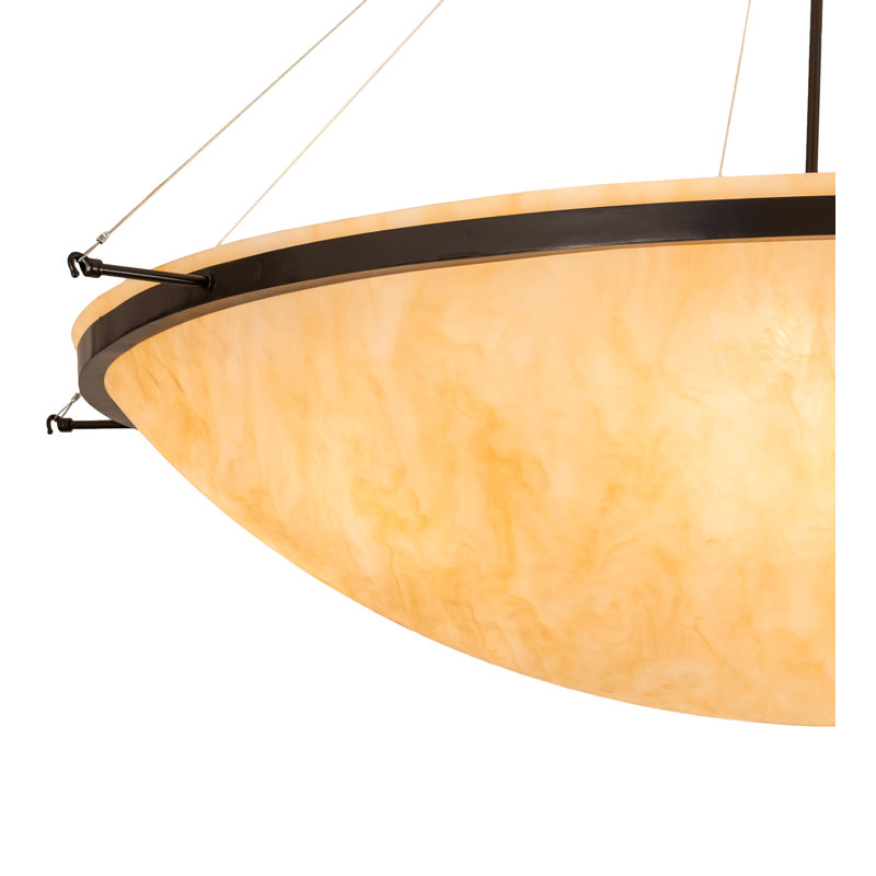 Elegant Timeless Bronze 8-Light LED Pendant with Beige Acrylic Shade