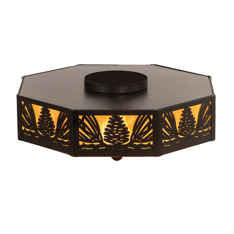 Solar Black Pinecone 16" LED Flush Mount with Ambra Siena Idalight