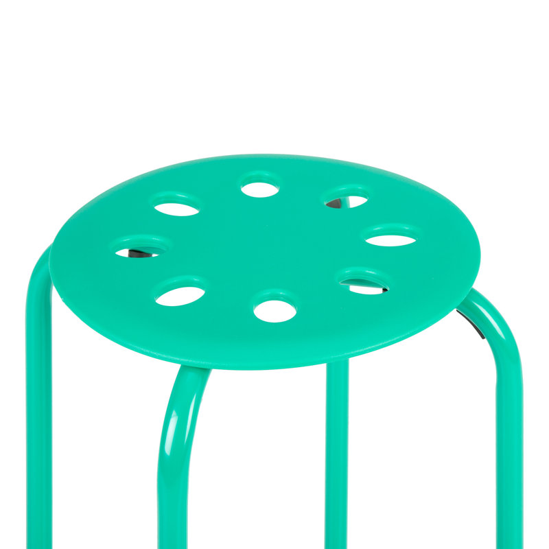 Set of 4 French Blue & Seafoam Stackable Plastic Stools