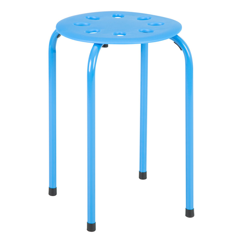 Set of 4 French Blue & Seafoam Stackable Plastic Stools