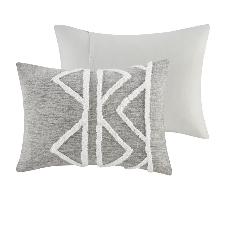 Hayes Gray Cotton Chenille Full/Queen Duvet Cover Set