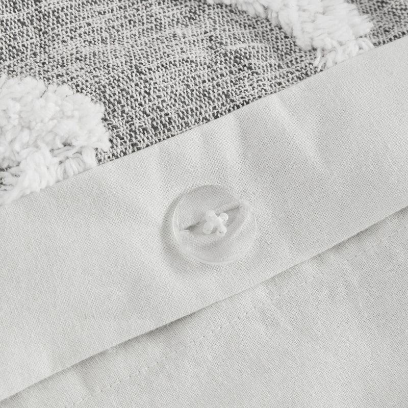Hayes Gray Cotton Chenille Full/Queen Duvet Cover Set