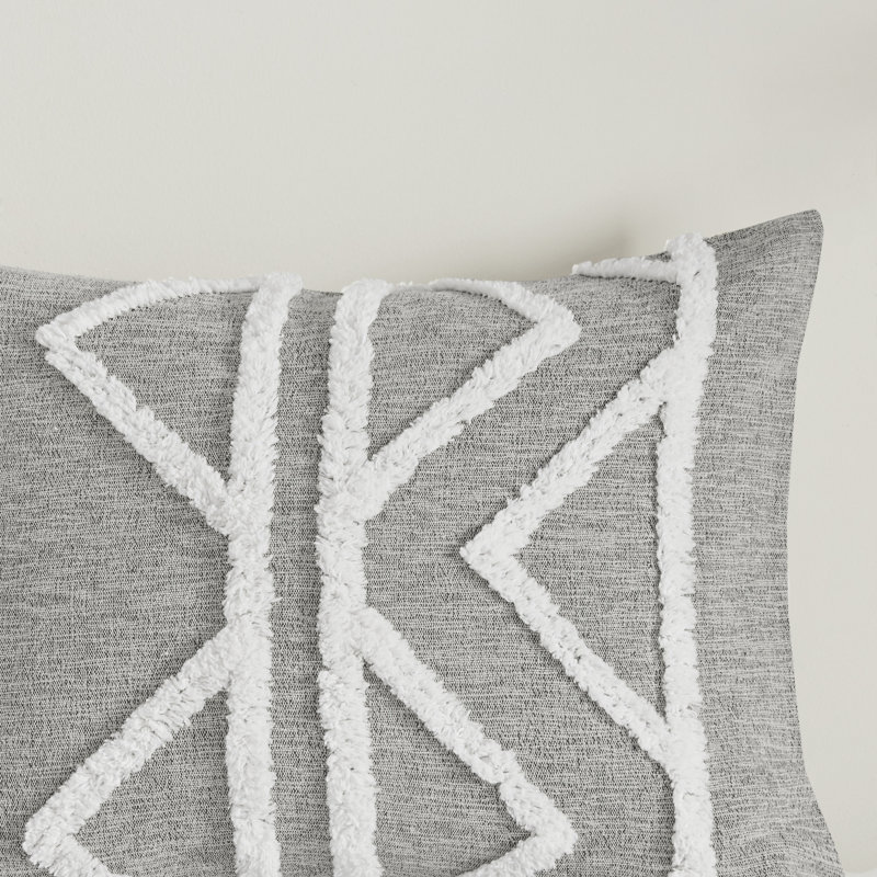 Hayes Gray Cotton Chenille Full/Queen Duvet Cover Set