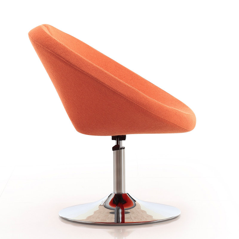 Manhattan Comfort Perch Orange Wool Blend Swivel Chair
