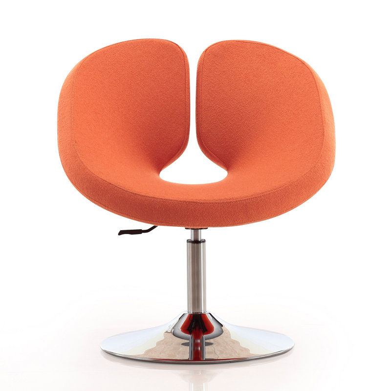 Manhattan Comfort Perch Orange Wool Blend Swivel Chair