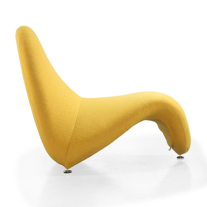 Sculptural Geometric Yellow Metal Accent Chair
