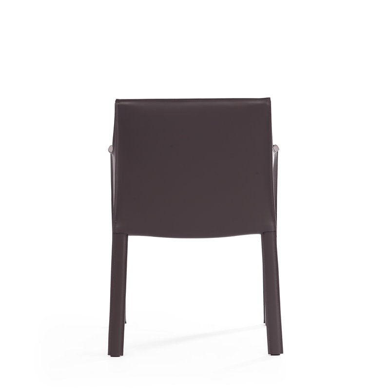 Sleek Gray Faux Leather Streamlined Metal Armchair