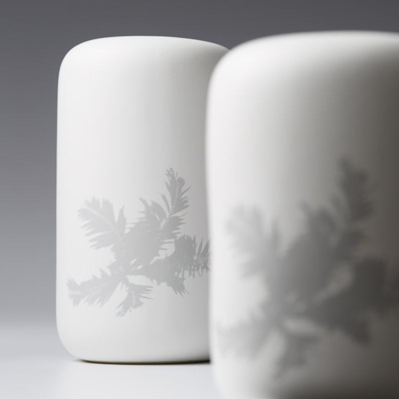 Simplistic White Ceramic 9.75'' Modern Table Vase