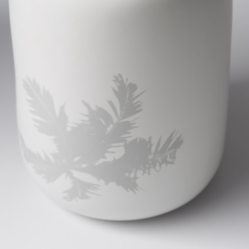 Simplistic White Ceramic 9.75'' Modern Table Vase