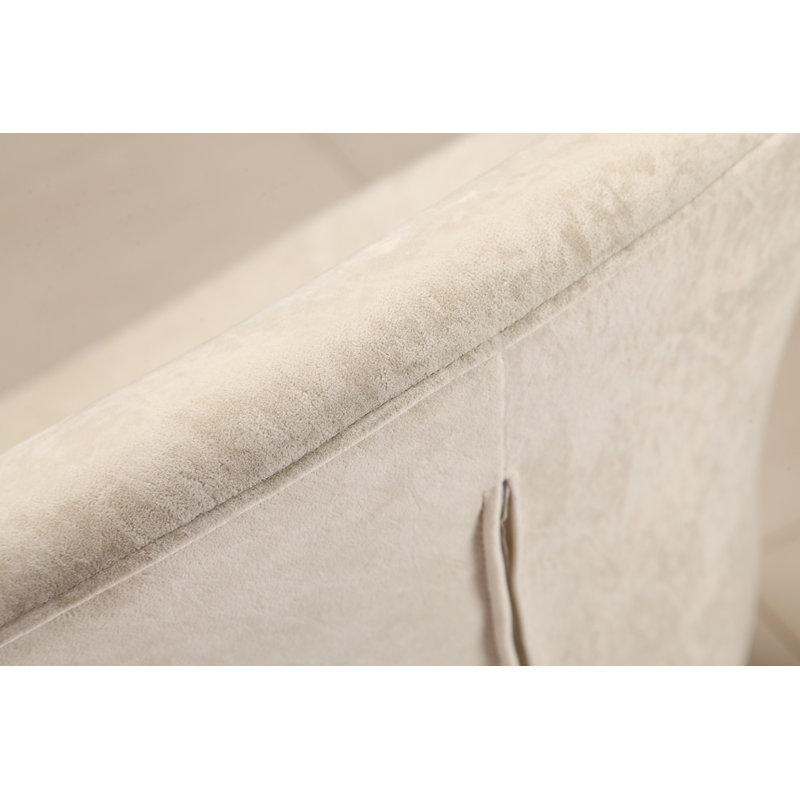 Blossom White Velvet Swivel Barrel Chair with Metal Base