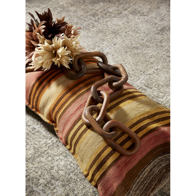 Rustic Brown Wooden Chain Link Sculpture