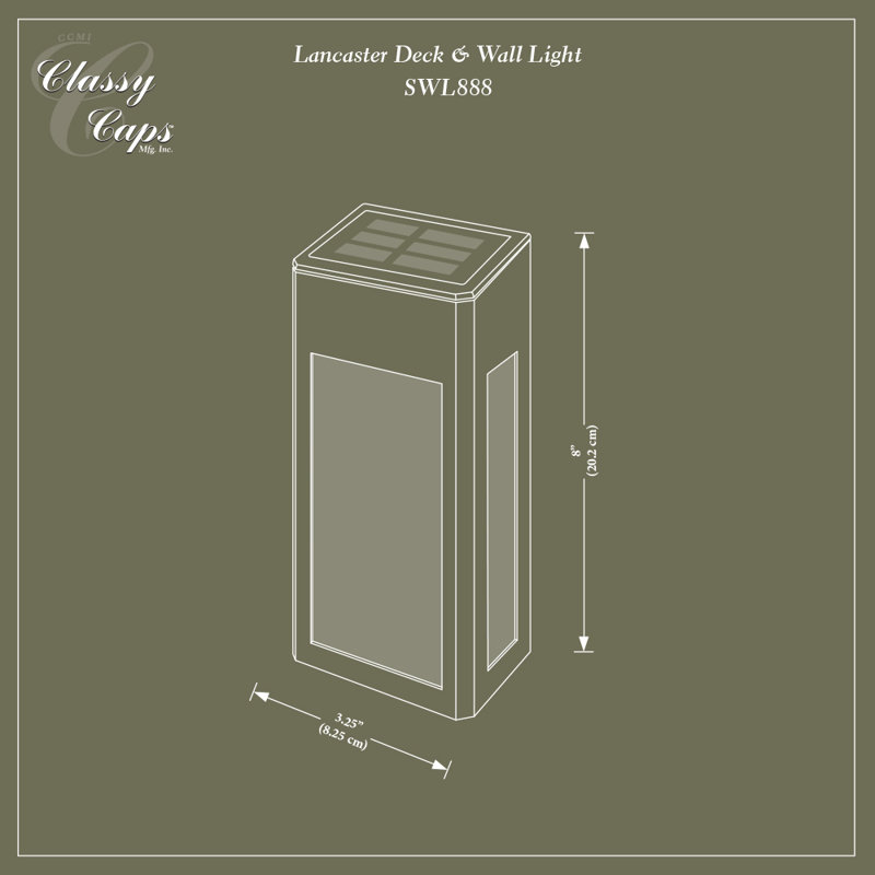 Black Aluminum Solar LED Deck and Wall Lights, Set of 2