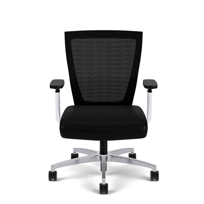 Run II Ergonomic Mid-Back Task Chair with Adjustable Arms in Black