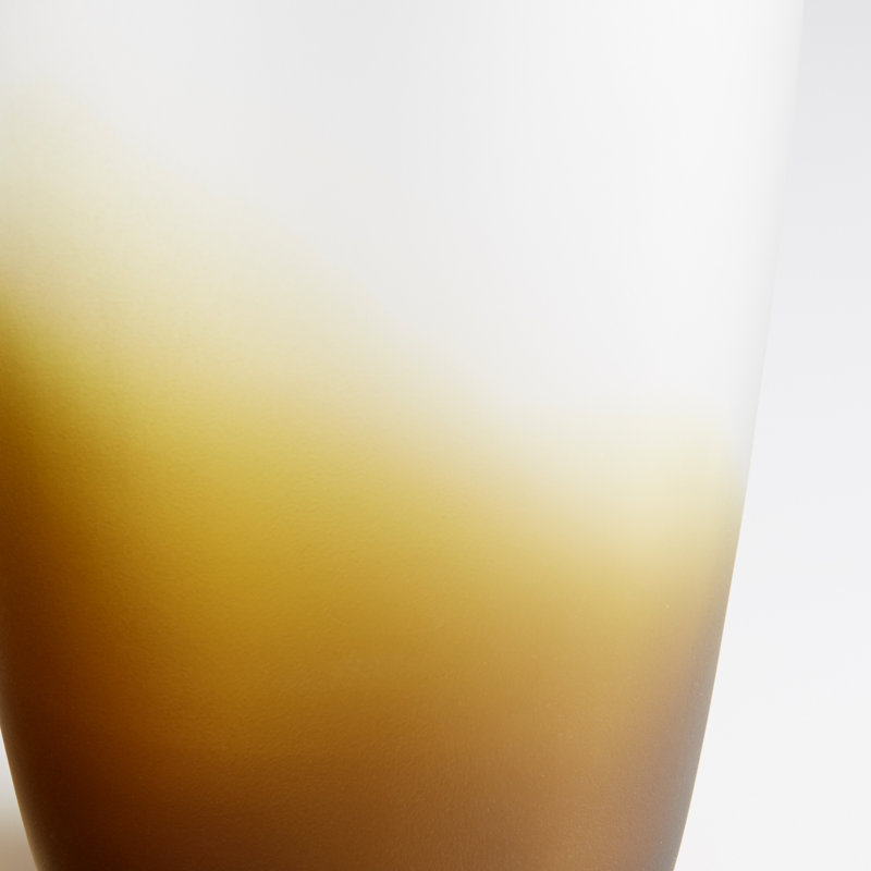 Handmade Gradient Amber and White Glass Table Vase