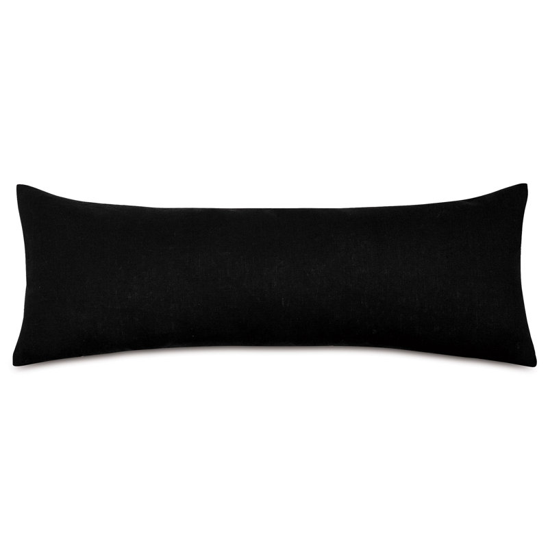 Percival White and Black Chevron Linen Blend Lumbar Pillow