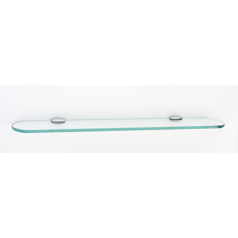 Royale Polished Chrome 24" Beveled Glass Shelf with Brackets