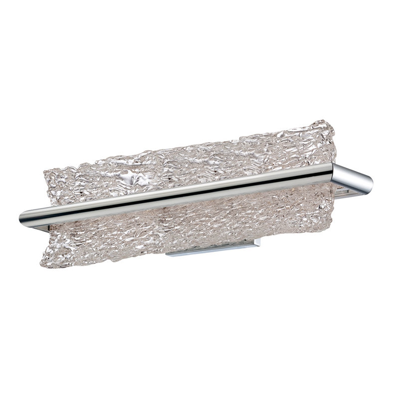 Vetri Brushed Aluminum 19" LED Outdoor Bath Bar with Clear Piastra Glass