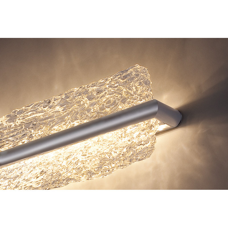 Vetri Brushed Aluminum 19" LED Outdoor Bath Bar with Clear Piastra Glass