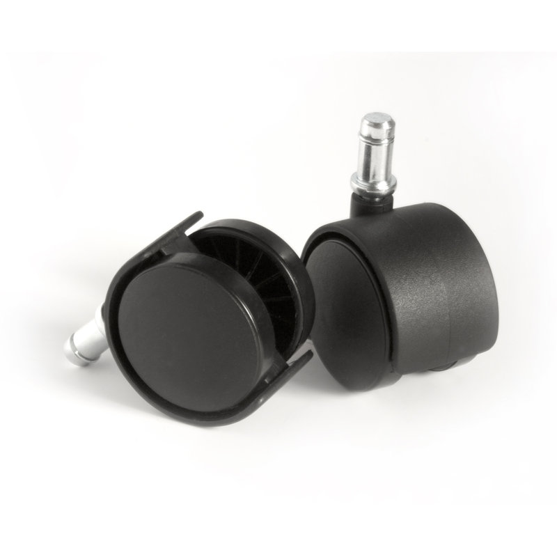 2" Black Plastic Office Chair Caster Wheel