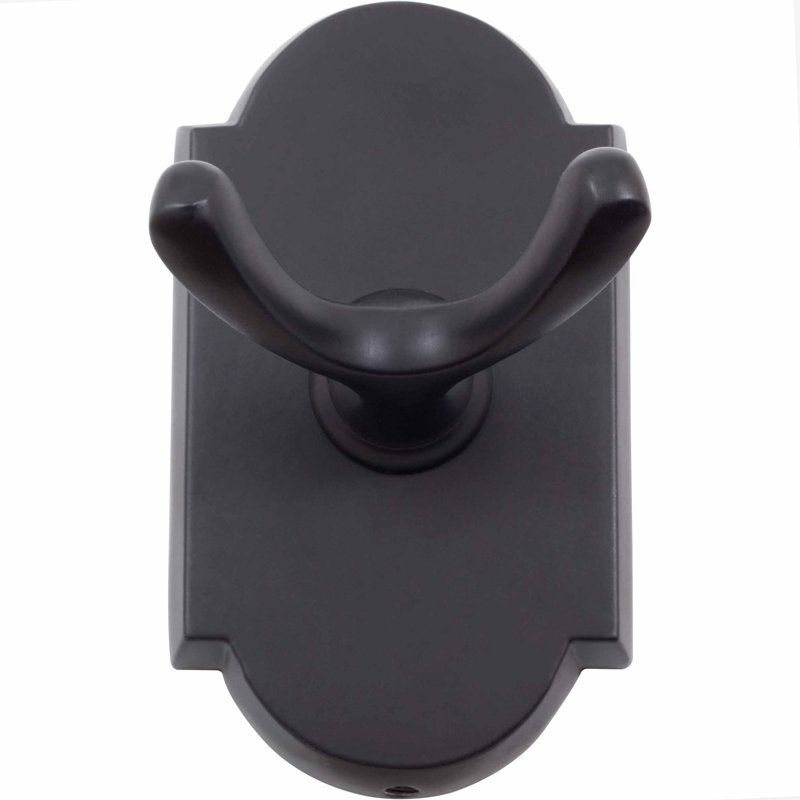 Matte Black Double-Pronged Wall Mounted Robe Hook