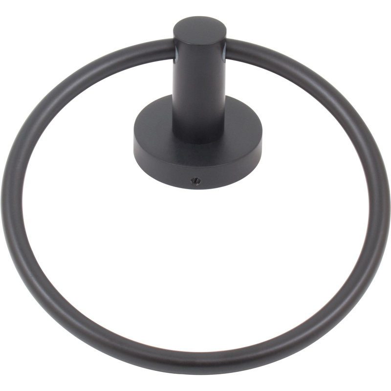 Matte Black Modern Metal Towel Ring
