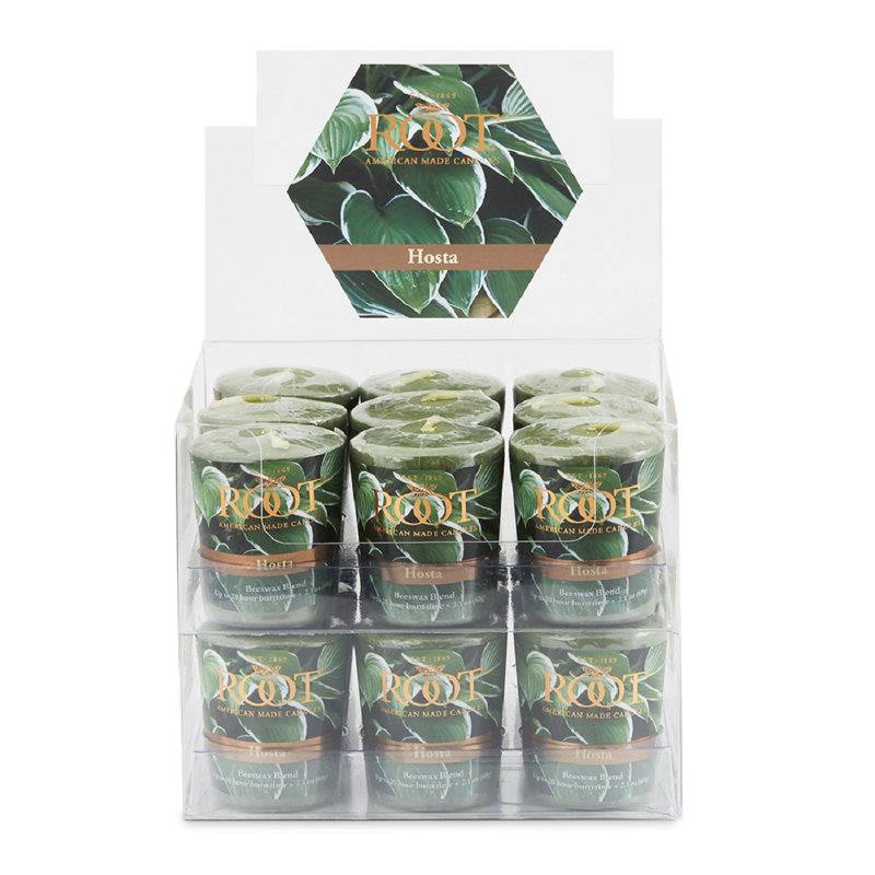 Hosta Green Scented Beeswax Votive Candle Set